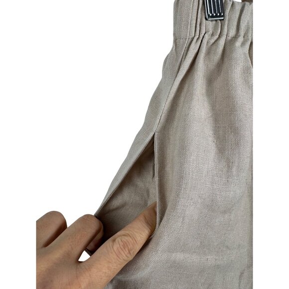 Man In the Studio Linen palazzo pants Beige coastal wide leg sz M - Picture 9 of 9